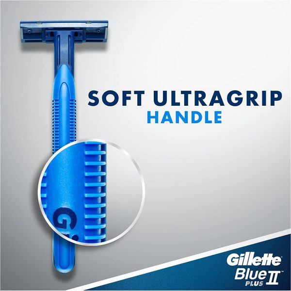 Gillette Blue II UltraGrip Pivot Disposable Shaving Razor, 5 Pack - Image 3