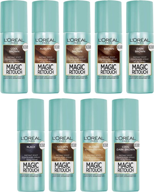 L'Oreal Paris Magic Retouch Temporary Root Concealer Spray - (Instant Grey Hair Coverage), Black 1