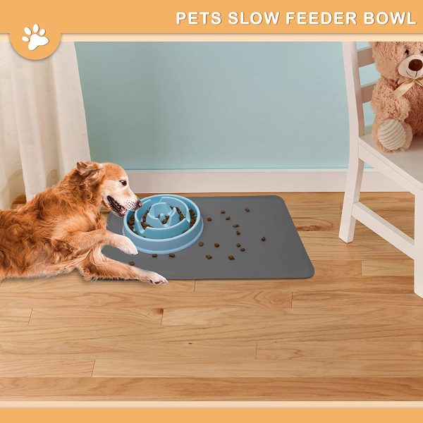 Slow Feeder Bowl, Dog Puzzle Food Bowl, Pet Interactive Feeder, Anti Gulping Pet Slower Feeder (Blue) - Image 6