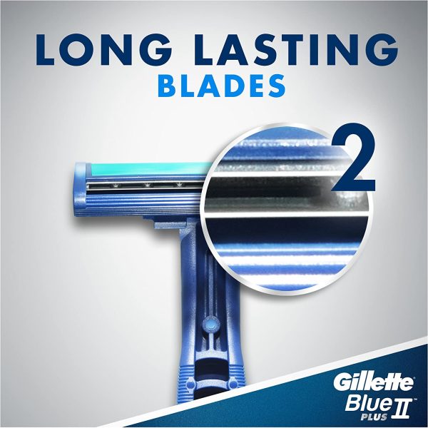 Gillette Blue II UltraGrip Pivot Disposable Shaving Razor, 5 Pack - Image 2