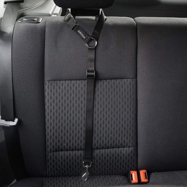 BWOGUE 2 Packs Dog Cat Safety Seat Belt Strap Car Headrest Restraint Adjustable Nylon Fabric Dog Restraints Vehicle Seatbelts Harness - Image 4