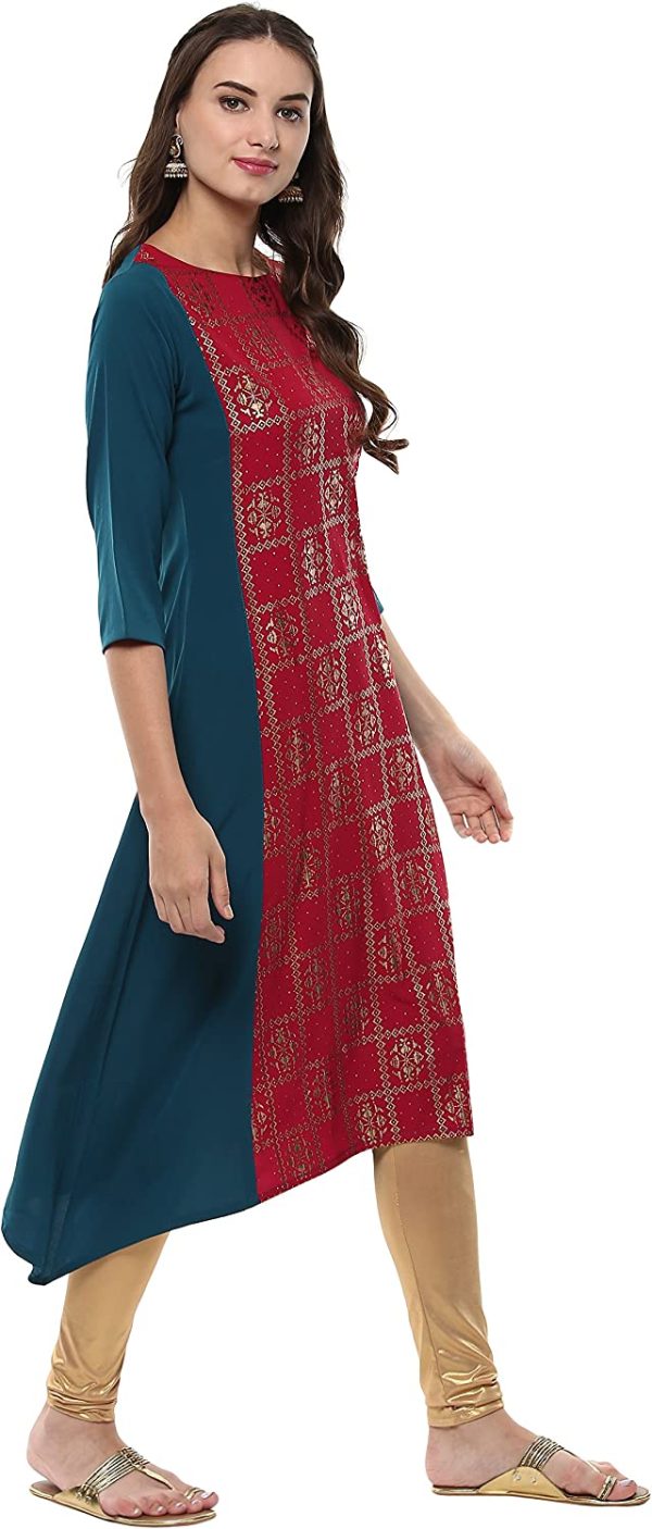 Janasya Indian Tunic Tops Crepe Kurti for Women - Image 5