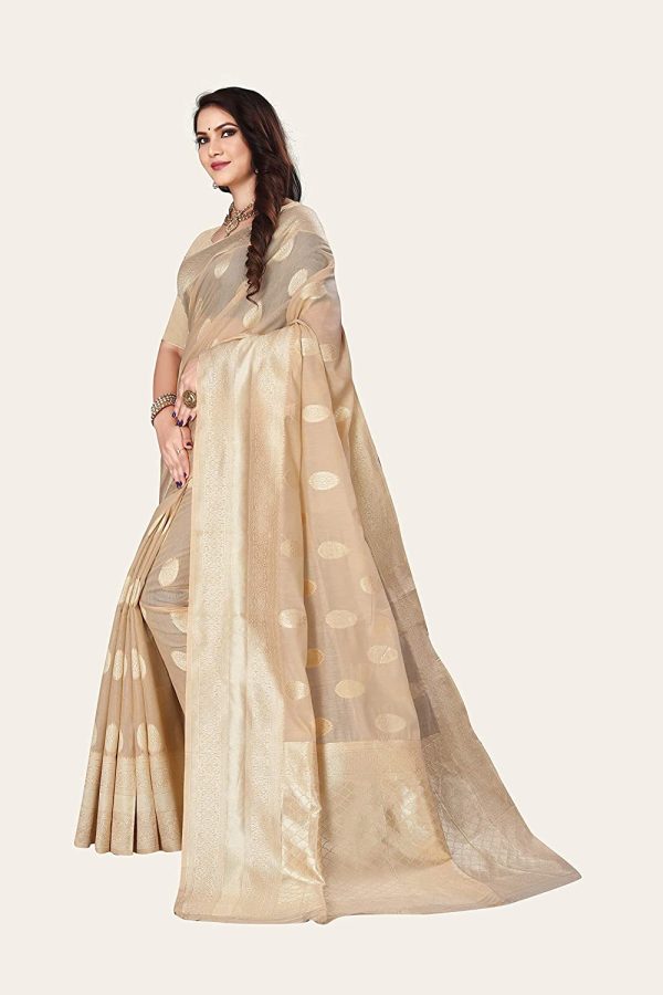 D??VINS Women's Designer Soft Banarasi Lichi Silk Saree with Beautiful Rich Pallu Work and Un-Stitched Blouse Piece - Image 4