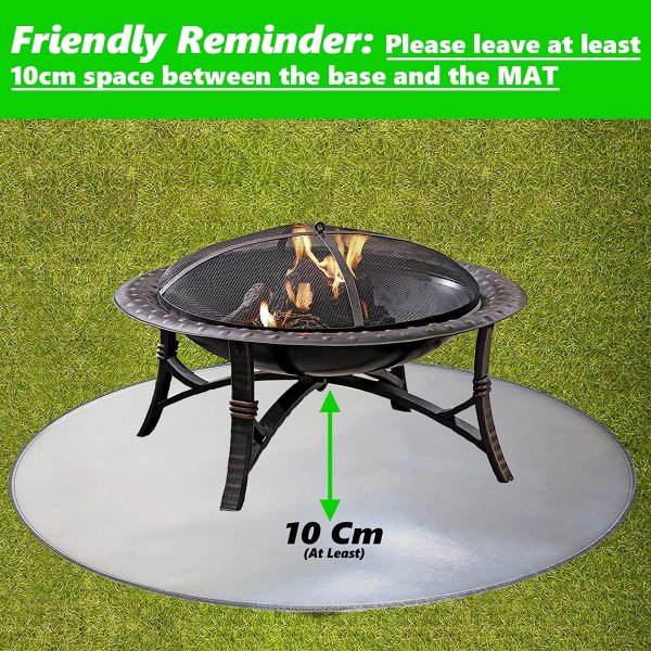 GuGo Fire Pit Mat 92cm(36inch) with BBQ Gloves - Round Fireproof Grill Mat - 3 Layer Heat Resistant Pad for Outdoor, Campsites, Grass, Deck, Patio, Lawn, Bonfire, Chiminea Protector - Heat Deflector Ember BBQ Grill Mat - Image 3