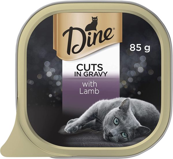 Dine Cuts in Gravy with Lamb Adult Cat Wet Food 85g x 14 Pack - Image 10