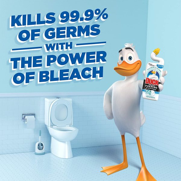 Duck Toilet Cleaner, Foaming Bleach Gel, Cleans & Freshens your Toilet Bowl, Marine Scent, 750 ml - Image 3