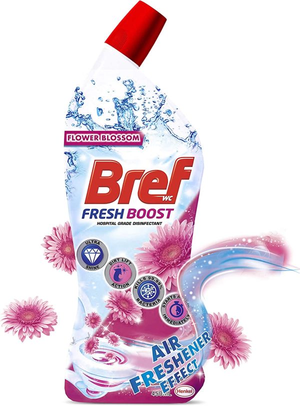 Bref Power Active Flower Blossom with Air Freshener Effect, Toilet Cleaner Gel, 450ml - Image 6