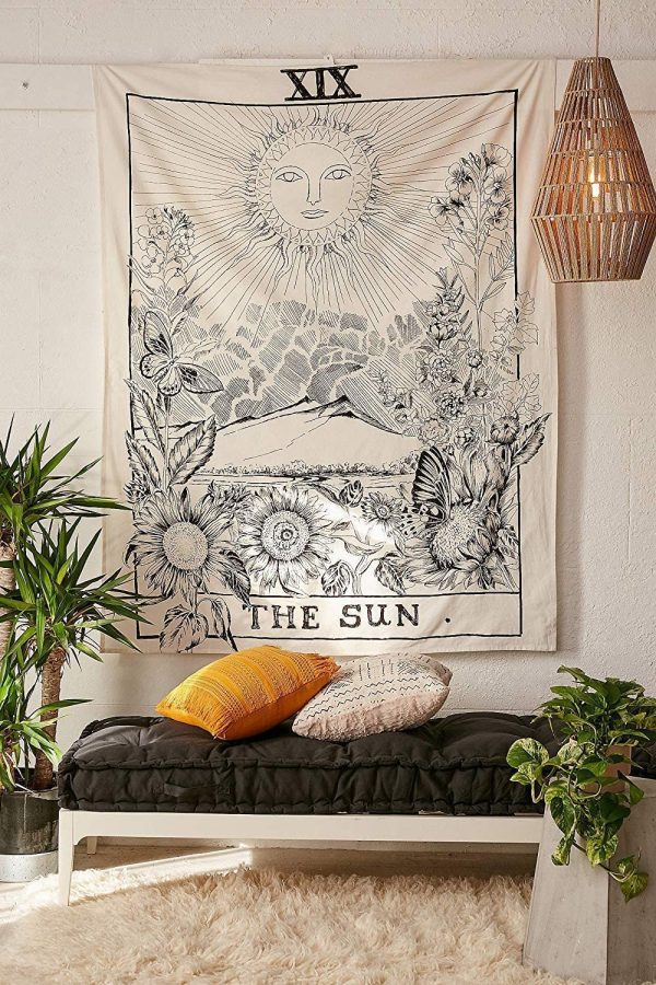 Kingmall Tarot Tapestry, The Moon The Star The Sun Tapestry Medieval Europe Divination Tapestry Wall Hanging Tapestries Mysterious Wall Tapestry for Home Decor (Pack of 3, 51"??59", Sun & Moon & Star) - Image 2