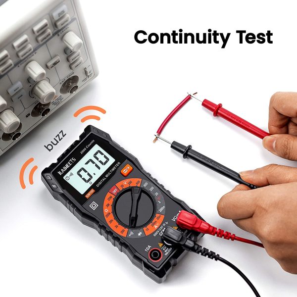 KAIWEETS Multimeter 2000 Counts Digital Multimeter with DC AC Voltmeter, Ohm Volt Amp Test Meter and Continuity Test Diode Voltage Tester - Image 5