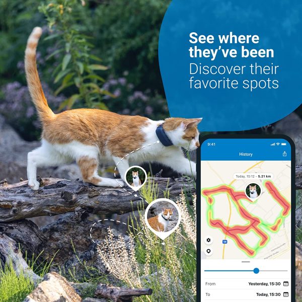 Tractive GPS CAT 4. Cat tracker. Follow every step in real-time. Unlimited Range. Activity Monitoring (w/ midnight blue collar attachment) - Image 4