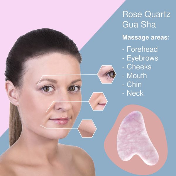 Guasha Scraping Massage Tool ?C Rose Quartz Gua Sha Board - Traditional Scraper Tool for Anti-Aging ?C 100% Natural Pink Quartz Stone Guasha - By Sandine - Image 4