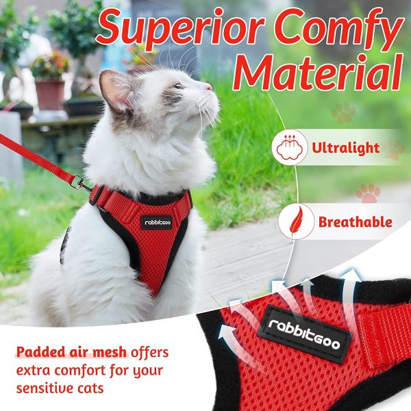 rabbitgoo Cat Harness and Leash for Walking, Escape Proof Soft Adjustable Vest Harnesses for Cats, Easy Control Breathable Reflective Strips Jacket?? - Image 7