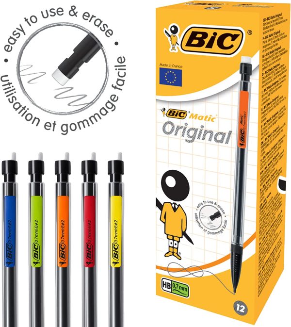 Classroom Stationery Bundle Pack - 15 Assorted Colour Ballpens, 12 Mechanical Pencils & 4 Assorted Dry Erase Whiteboard Markers