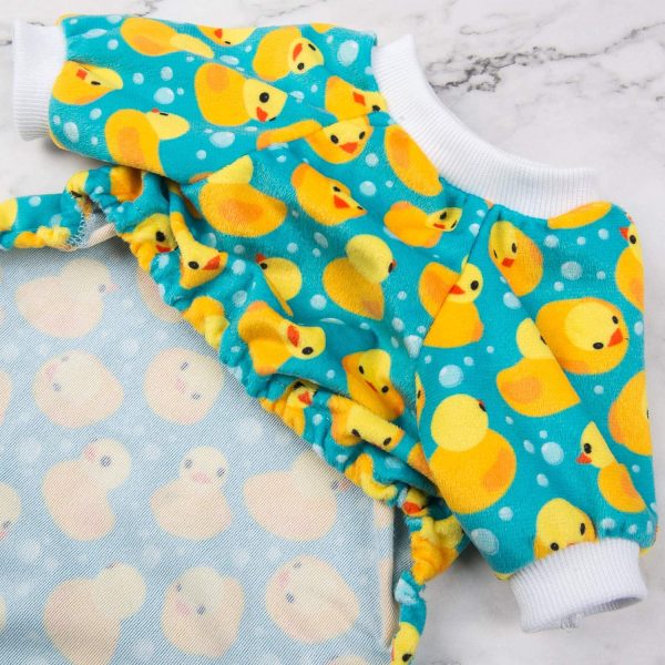 CuteBone Dog Pajamas Yellow Ducks Dog Apparel Dog Jumpsuit Pet Clothes Pajamas Coat