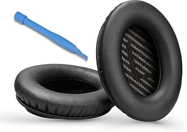 Replacement Ear Cushions for Bose Quiet Comfort 35 (QC35) and QuietComfort 35 II (QC35 II) Headphones. Complete with QC35 Shaped Scrims with 'L and R' Lettering (QC35/QC35 II Ear Pads, Black) - Image 6