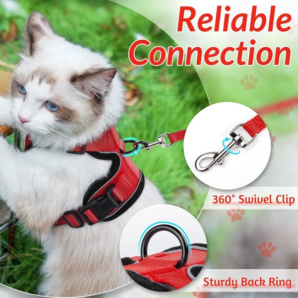 rabbitgoo Cat Harness and Leash for Walking, Escape Proof Soft Adjustable Vest Harnesses for Cats, Easy Control Breathable Reflective Strips Jacket??