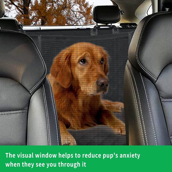 Dog Car Seat Cover,Waterproof Pet Seat Cover with Mesh Visual Window & Seat Belt Opening & Storage Pockets,Wear-Proof Dog Back Seat Hammock for Cars, Trucks and SUV - 147 x 137 cm - Image 2