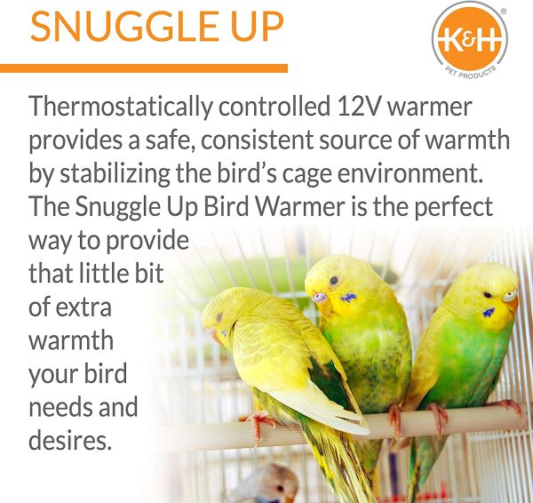 K&H PET PRODUCTS 100537786 Snuggle Warmer for Cage 12V for Exotic Pet Birds, Small/Medium (3" x 5"), Gray - Image 2