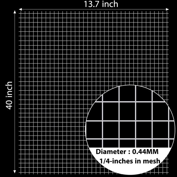 SATINIOR 2 Sheets 1/4 Inch Wire Metal Mesh Chicken Wire Net for Craft Work, 13.7 x 40 Inches Hardware Cloth Silver Galvanized Welded Wire Metal Mesh - Image 3