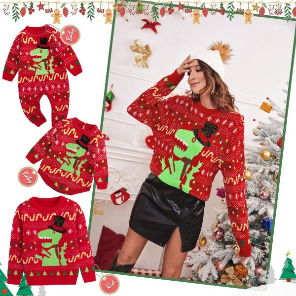 Simplee kids Ugly Christmas Sweater Family Matching Outfits for Holiday Party Knitted Pullover - Image 3