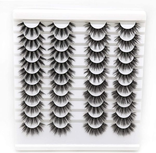 VGTE 6D False Eyelashes Handmade Faux Mink Lashes Professional Fake Eyelashes 4 Styles 20 Pairs Wispy Natural Reusable Eyes Lashes (6DXF08) - Image 3