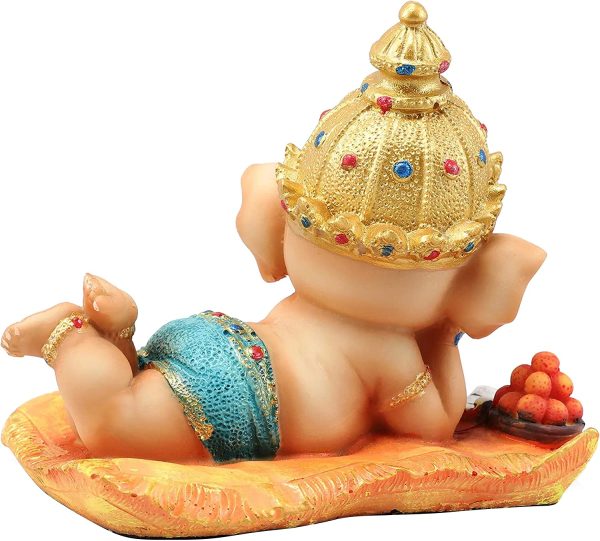 Tied Ribbons Ganesh Idol for Home d??cor - Decorative Ganesha Statue for Home Decoration Handmade Figurine(16 cm X 12.9 cm) - Image 3