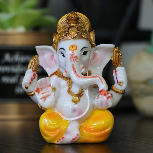 Indian Ganesh Idol Car Dashboard - Hindu Ganesha Statue Elephant God India Ganpati Lord Murti Mandir Diwali Gifts Yoga Zen Meditation Room Altar Shrine Kit Temple Puja Pooja Items Decor - Image 5