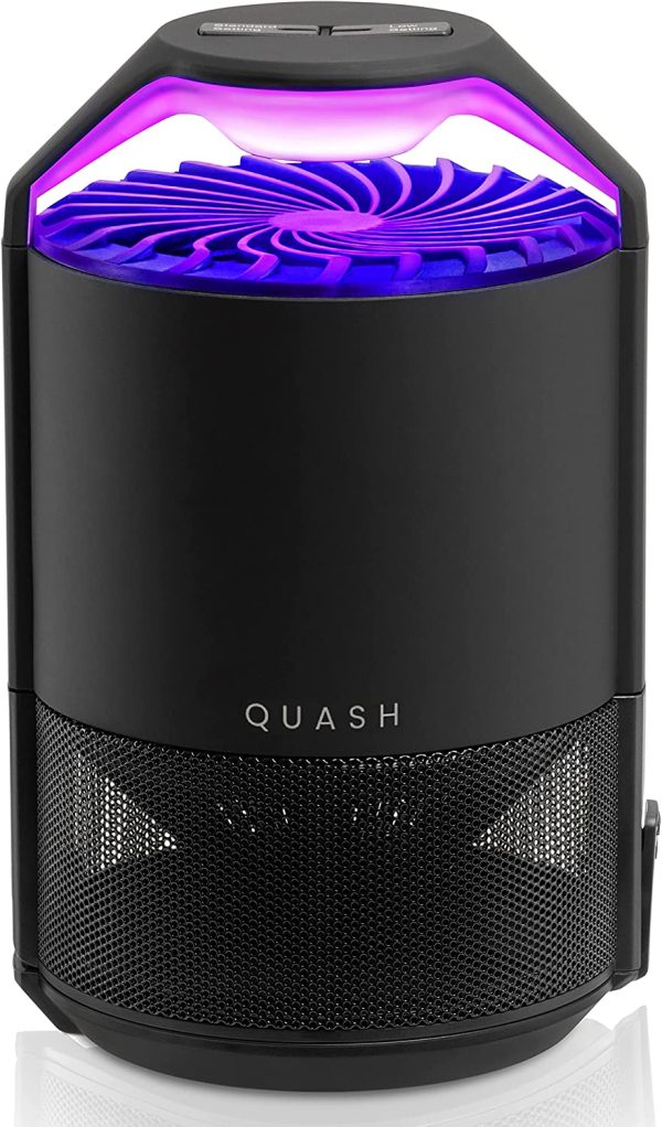 QUASH UV Light Bug Trap ?C Indoor, 2-Mode, Non-Zapper Insect Killer with USB Cable, AU Power Adapter, & 10 Glue Pads - Removes Gnats, Fruit Flies, Moths, Mozzies, & Sandflies, 13x14x22 cm, Midnight - Image 2