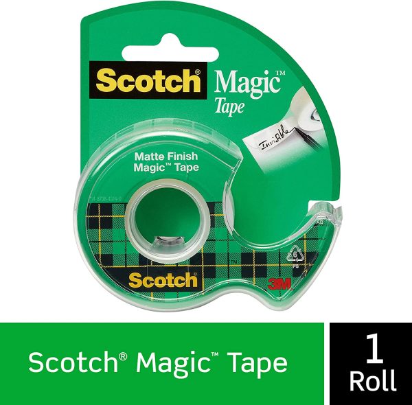 Scotch Matte Finish Magic Tape, 105, 19mm x 7.62m, Photo Safe