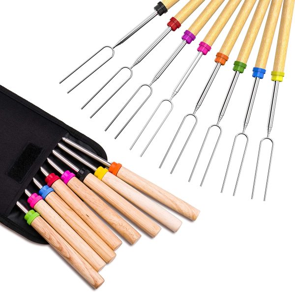 Marshmallow Roasting Stick, Splaks Marshmallow 8 Roasting Sticks 32 Inch Telescoping Extendable Roasting Sticks for BBQ Camping Campfire Grill Outdoor(Pack of 8 Sticks) - Image 4