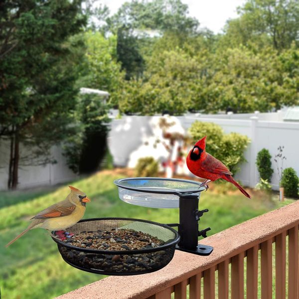 Deck Mounted Bird Feeder Tray and Bird Bath - Image 5