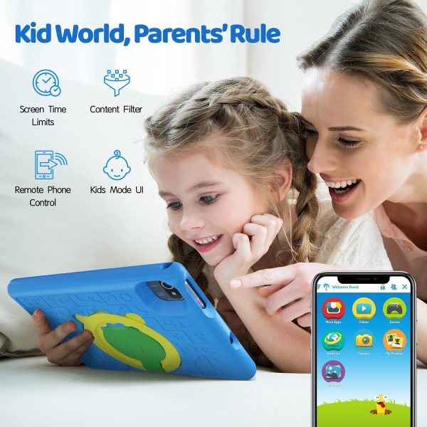 Kids Tablet 10 inch -Android 10.0 Tablet PC 10.1" Display, 6000mAh, Kidoz Pre Installed, Parental Control, Tablet for Kids, 32GB ROM, Quad Core Processor, Wi-Fi, Bluetooth, Kid-Proof Case, Blue - Image 5