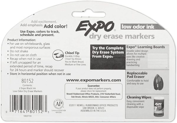 Expo Dry Erase Marker - Chisel Black 2-pack - Image 3