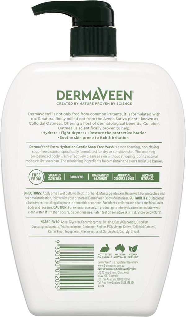 DermaVeen Extra Gentle Soap Free Wash, 1L - Image 2