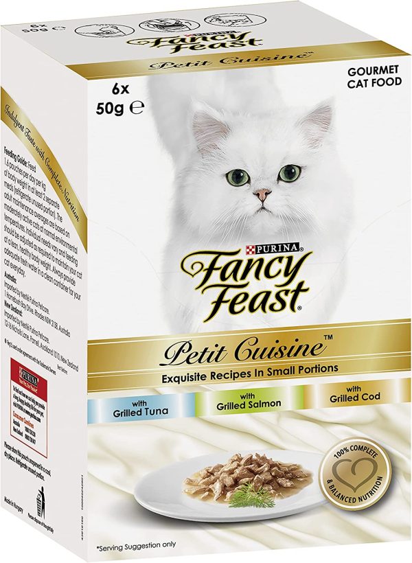 Fancy Feast Petit Cuisine Tuna, Salmon and Cod Wet Cat Food, Adult, 6x50g