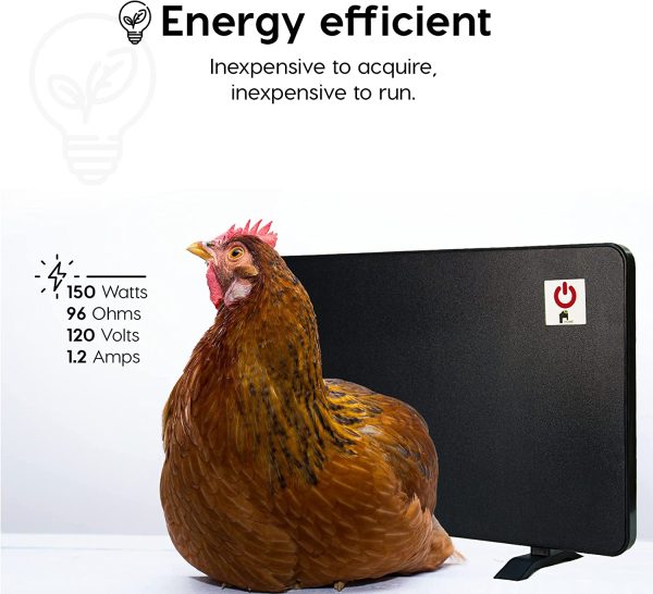 EconoHome Safe Chicken Coop Heater, Outdoor Animal Heater Safer Than Brooder Lamp, Gently Warm, 150 Watts, ETL Compliant for Safety - Also for Pets and Under Desk - Image 5