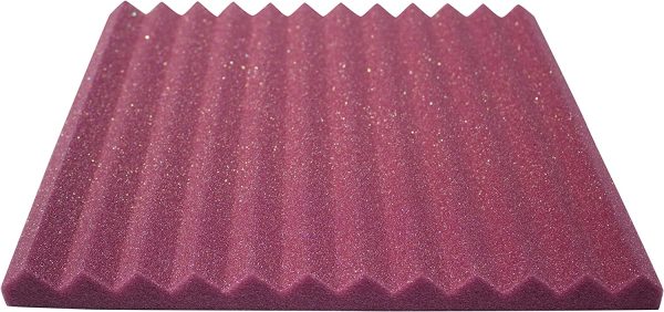 Soundproofing Acoustic Studio Foam - Plum Color - Wedge Style Panels 12"x12"x1" Tiles - 6 Pack - Image 3