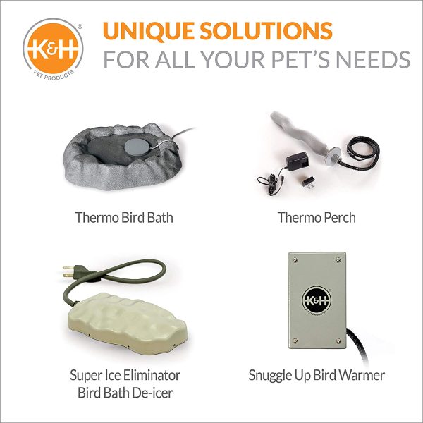 K&H PET PRODUCTS 100537786 Snuggle Warmer for Cage 12V for Exotic Pet Birds, Small/Medium (3" x 5"), Gray - Image 7