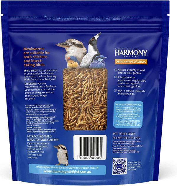 HARMONY Dried Mealworms 220g - Image 2