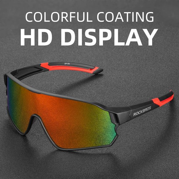 ROCKBROS Polarized Sports Sunglasses HD Glasses Neon Lens UV400 TR90 Frame Cycling Fishing Running Climbing for Women Man - Image 6