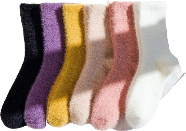 Women Plush Warm Fuzzy Supper Soft Slipper Socks for Sleeping & Winter (3 Pairs) - Image 5