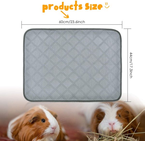 BWOGUE Guinea Pig Fleece Cage Liners, 2 Pack Washable Guinea Pig Pee Pads, Waterproof Reusable& Anti Slip Guinea Pig Bedding Super Absorbent Pee Pad for Small Animals - Image 2