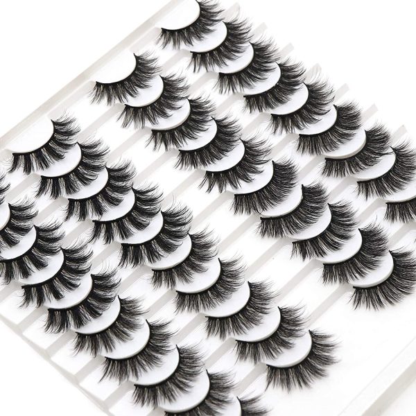 VGTE 6D False Eyelashes Handmade Faux Mink Lashes Professional Fake Eyelashes 4 Styles 20 Pairs Wispy Natural Reusable Eyes Lashes (6DXF08) - Image 4