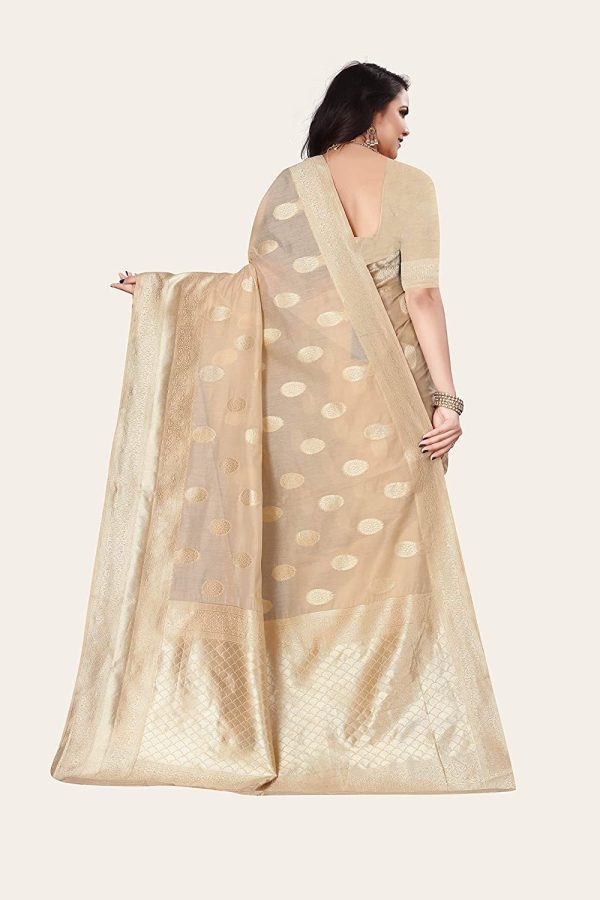 D??VINS Women's Designer Soft Banarasi Lichi Silk Saree with Beautiful Rich Pallu Work and Un-Stitched Blouse Piece - Image 2