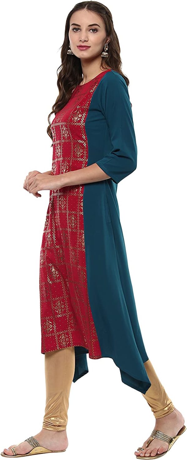 Janasya Indian Tunic Tops Crepe Kurti for Women - Image 4