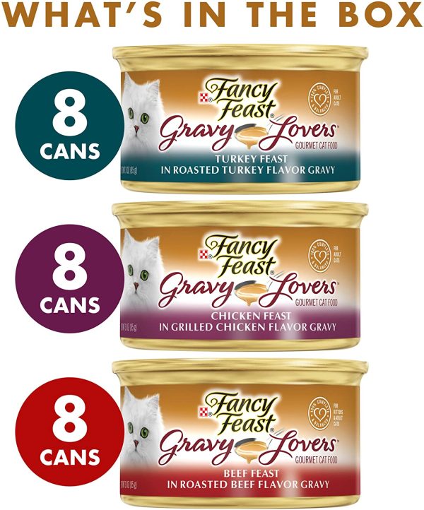 Fancy Feast Gravy Poultry and Beef Wet Cat Food Variety Pack, 24 Can, 24X85g - Image 5