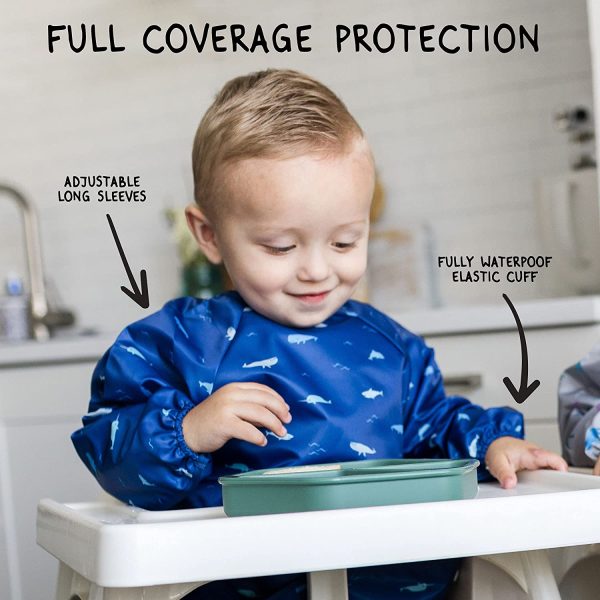 Tiny Twinkle Mess-Proof Full Sleeve Bib - Baby and Toddler Waterproof and Machine Washable Long Sleeved Smock Bib - Image 3