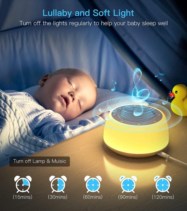 Epzia White Noise Machine for Sleeping Baby Adults Kids, Sound Machine with Night Light, 16 Soothing Sounds for Sleeping, Plug in, Noise Maker for Bedroom Home