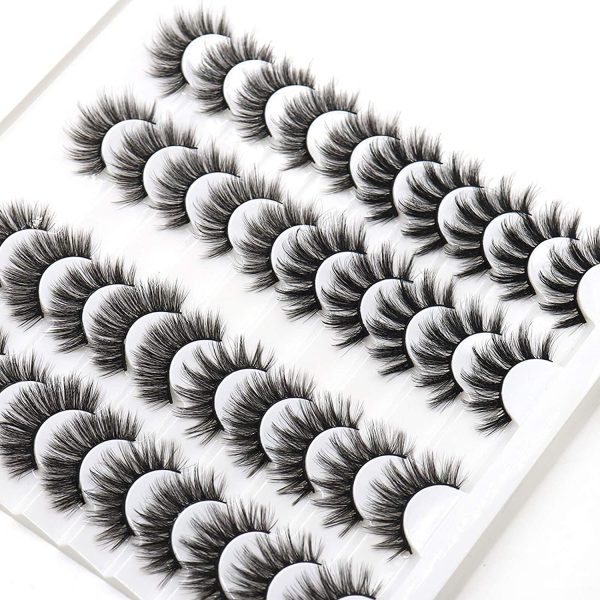 VGTE 6D False Eyelashes Handmade Faux Mink Lashes Professional Fake Eyelashes 4 Styles 20 Pairs Wispy Natural Reusable Eyes Lashes (6DXF08) - Image 7