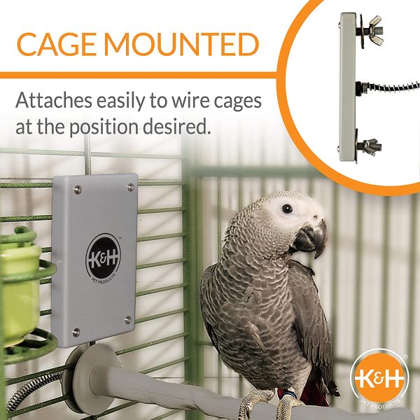 K&H PET PRODUCTS 100537786 Snuggle Warmer for Cage 12V for Exotic Pet Birds, Small/Medium (3" x 5"), Gray - Image 4